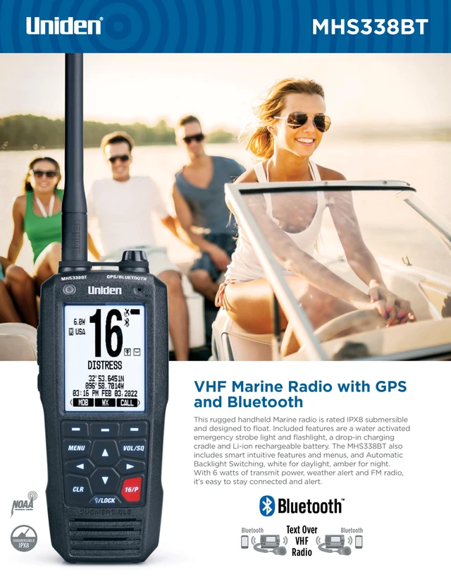 Alt view image 3 of 5 - Uniden MHS338BT VHF Marine Radio w/GPS & Bluetooth