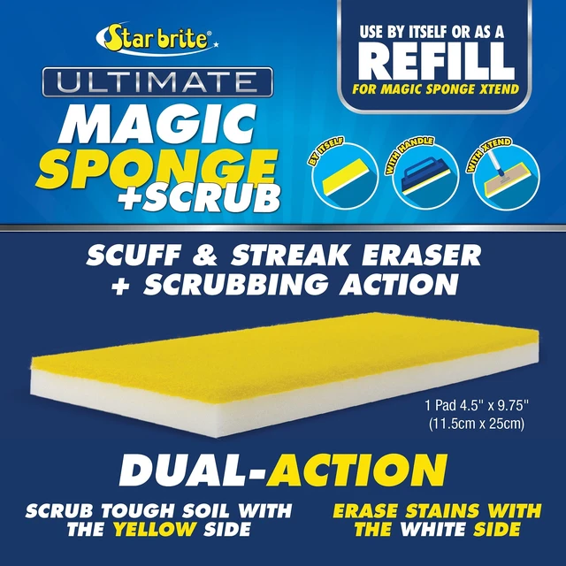 Alt view image 5 of 6 - Star brite Dual-Sided Magic Sponge + Scrub Pad f/Boats & RVs