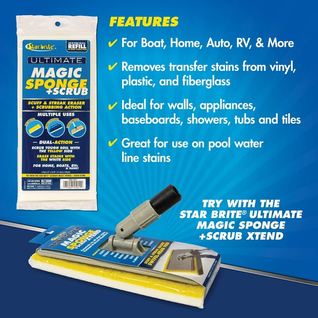 Alt view image 6 of 6 - Star brite Dual-Sided Magic Sponge + Scrub Pad f/Boats & RVs
