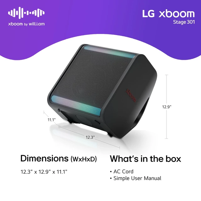 Alt view image 13 of 14 - LG xboom Stage 301 Bluetooth Speaker | xboom Signature Sound by will.i.am for Parties and Performances