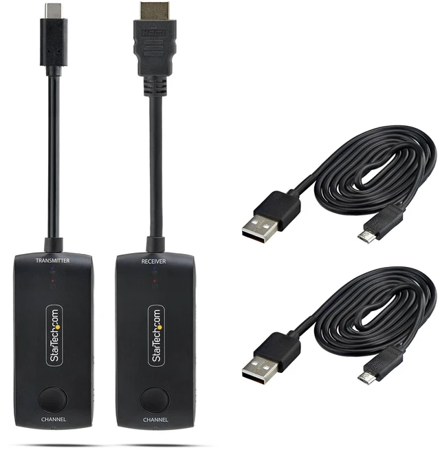 Alt view image 6 of 6 - StarTech Wireless USB-C to HDMI Extender for Meeting Rooms 4K 60Hz 65ft Range USB Powered Plug-and-Play Tx and Rx Kit 4KUSBCWIRELESS65FT