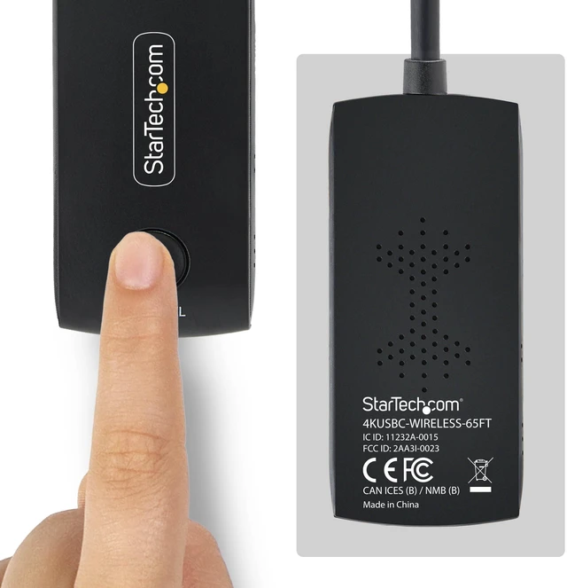 Alt view image 3 of 6 - StarTech Wireless USB-C to HDMI Extender for Meeting Rooms 4K 60Hz 65ft Range USB Powered Plug-and-Play Tx and Rx Kit 4KUSBCWIRELESS65FT
