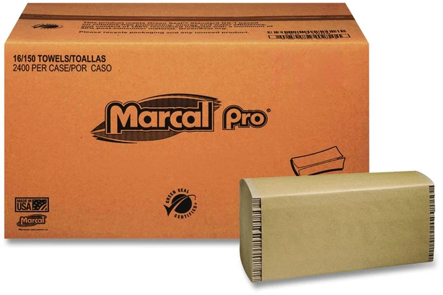 Main image of 100% Recycled Folded Paper Towels Multi-Fold 1-Ply 9.5 x 9.25 Natural 250/Pack 16 Packs/Carton P200N