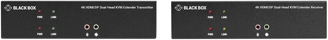Alt view image 2 of 4 - Black Box KVX Series KVM Extender Kit over Fiber 4K Dual-Monitor HDMI/DisplayPort USB 2.0 Serial Audio Local Video
