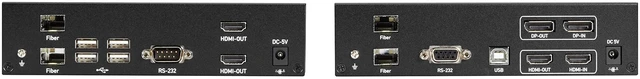 Alt view image 3 of 4 - Black Box KVX Series KVM Extender Kit over Fiber 4K Dual-Monitor HDMI/DisplayPort USB 2.0 Serial Audio Local Video