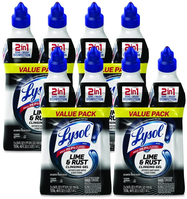 Main image of Disinfectant Toilet Bowl Cleaner with Lime and Rust Remover Atlantic Fresh 24 oz Angle-Neck Bottle 2/Pack 4 Packs/Carton 1920095766