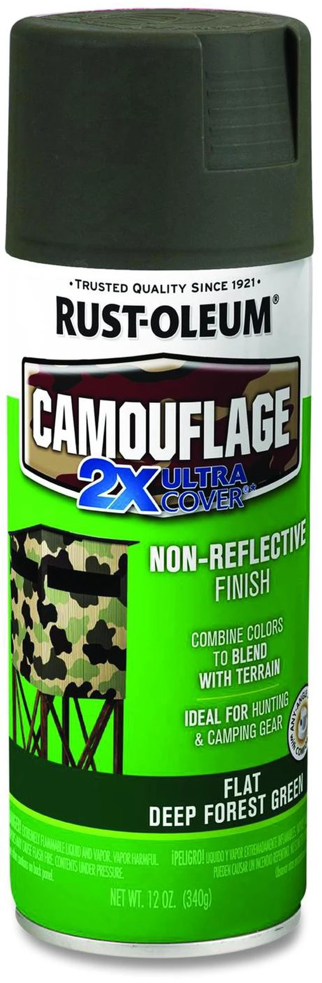 Main image of Camouflage Spray Paint Flat Deep Forest Green 12 oz Aerosol Can 279175