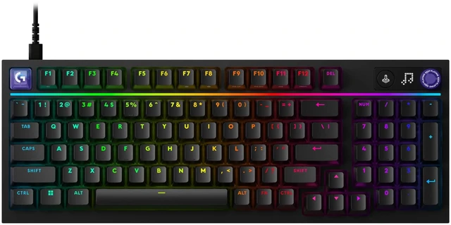 Alt view image 6 of 10 - Logitech 920014213 G316 X 98 Hot Swappable Gasket Mount Wired Gaming Keyboard with Linear Switches and Dial - Black