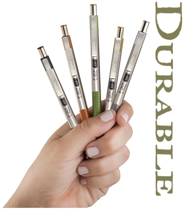 Alt view image 3 of 7 - F-301 Signature Series Earthy Tones Ballpoint Pen Retractable Fine 0.7 mm Black Ink Sandstone Barrel 4/Pack 27254