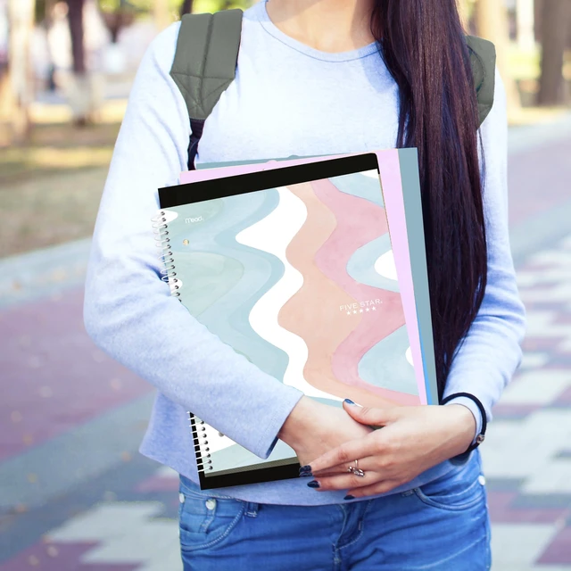 Alt view image 7 of 7 - Brushy Moves Pastel Waves Design Notebook w/ Study App 1-Subject Wide/Legal Rule Assorted Cover Color 8011 x 8.5 Sheets 930060F