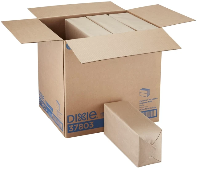 Alt view image 3 of 4 - Interfold Napkin Refills 1-Ply 13 x 12 White 600 Napkins/Pack12 Packs/Carton 37803