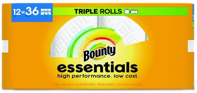 Main image of Essentials Select-A-Size Kitchen Roll Paper Towels 2-Ply 5.9 x 11 White 162 Sheets/Triple Roll 12 Rolls/Carton 80811697
