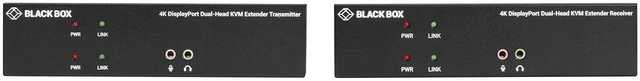 Alt view image 2 of 5 - Black Box KVX Series KVM Extender Kit over Fiber 4K DisplayPort USB 2.0 Hub Serial Audio Local Video KVXLCDPF200SFPBN3