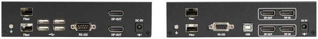 Alt view image 4 of 5 - Black Box KVX Series KVM Extender Kit over Fiber 4K DisplayPort USB 2.0 Hub Serial Audio Local Video KVXLCDPF200SFPBN3