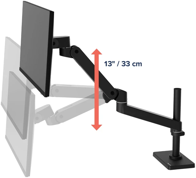 Alt view image 2 of 5 - Ergotron LX Pro Premium Monitor Arm, Single Monitor Desk Mount upto 34", Black