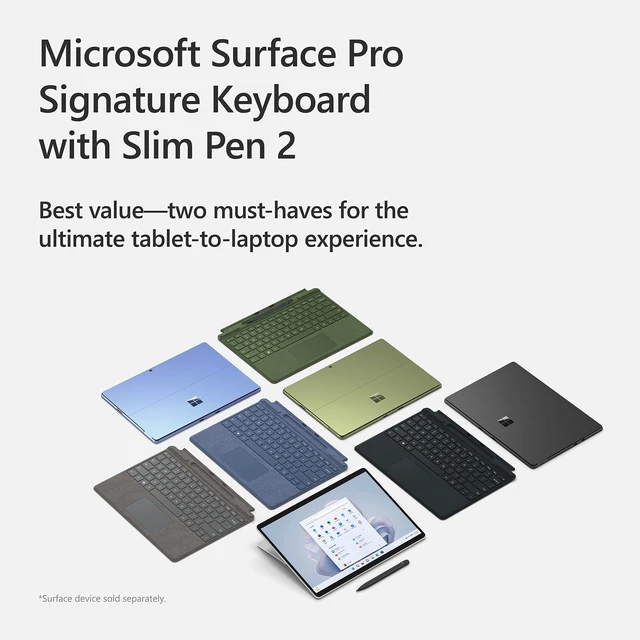 Alt view image 2 of 2 - Microsoft Surface Pro Signature Keyboard with Slim Pen 2, Sapphire - Canadian