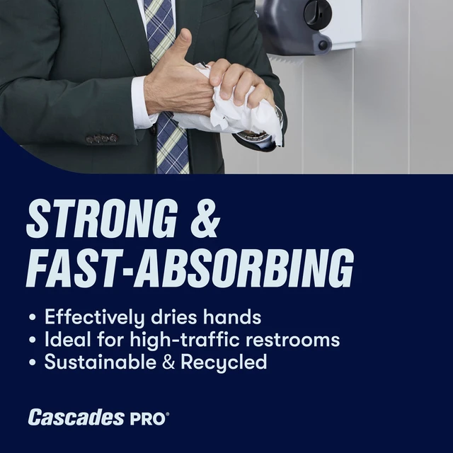 Alt view image 5 of 7 - Cascades Pro Roll Paper Towels 1-Ply 7.9" x 800 ft White 6 Rolls/Carton H080