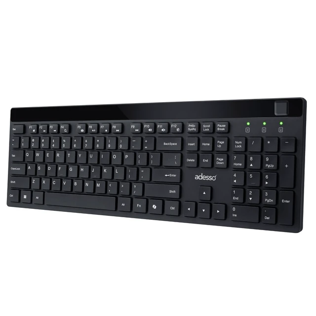 Alt view image 18 of 20 - Adesso WKB-1400FB Wireless Keyboard with Built-in Fingerprint Reader, 2.4GHz Full Size 104-Key Low Profile Keyboard, AES 256-Bit Encrypted, Windows Hello Compatible for Windows 10 11
