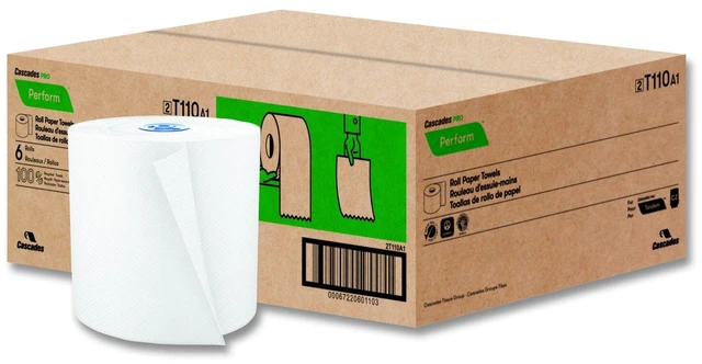 Alt view image 2 of 2 - Cascades Hardwound Roll Towels For Tandem Ultra White 7 1/2" X 775' 6/carton T110