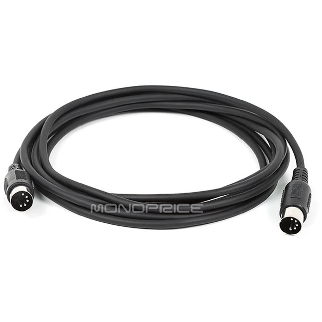 Alt view image 3 of 4 - Monoprice MIDI Cable - 10 Feet - Black With Keyed 5-pin DIN Connector, Molded Connector Shells