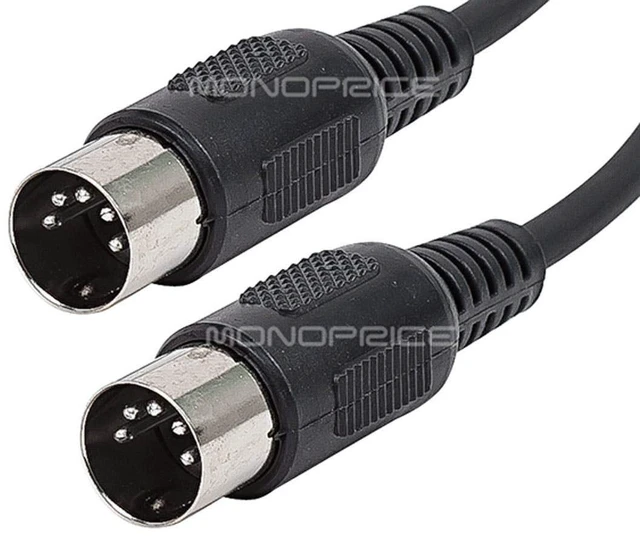 Alt view image 4 of 4 - Monoprice MIDI Cable - 10 Feet - Black With Keyed 5-pin DIN Connector, Molded Connector Shells