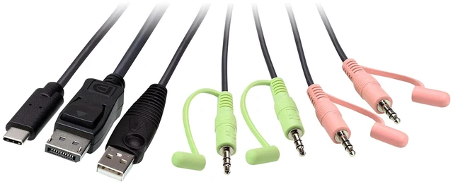Alt view image 6 of 15 - ATEN 2-Port USB-C DisplayPort Hybrid Cable KVM Switch CS52DP