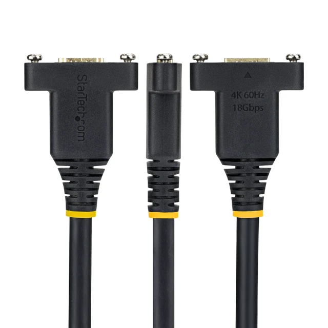 Alt view image 3 of 6 - StarTech 6ft 1.8m Panel Mount HDMI Cable High Speed HDMI Panel Mount Extension Cable 4K 60Hz HDMI Male to Female Adapter Cable