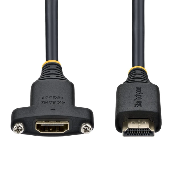 Alt view image 6 of 6 - StarTech 6ft 1.8m Panel Mount HDMI Cable High Speed HDMI Panel Mount Extension Cable 4K 60Hz HDMI Male to Female Adapter Cable