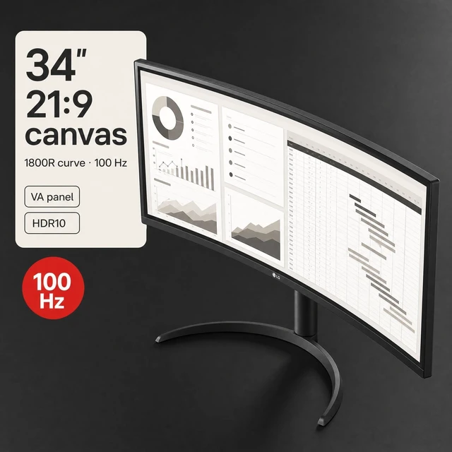 Alt view image 11 of 12 - LG 34BR55QC-B 34'' UltraWide QHD Curved Monitor with USB Type-C