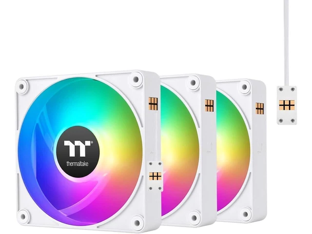 Alt view image 7 of 7 - Thermaltake CT120 EX Reverse ARGB Sync PC Cooling Fan White, 3 Pack