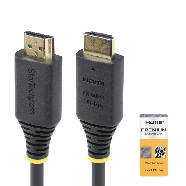 Alt view image 7 of 7 - StarTech 1.6ft Premium Certified High Speed HDMI Cable HDMI2CABLE4K6050C