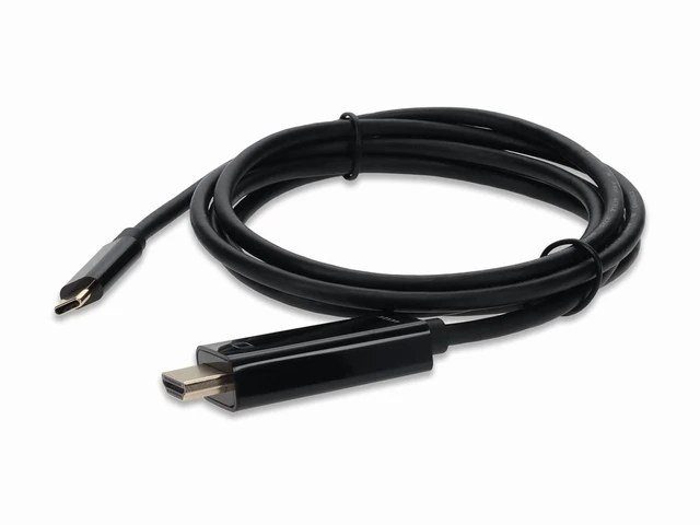 Alt view image 2 of 2 - AddOn 6ft USB-C 3.1 Male to HDMI Male Adapter Cable Black USBC2H4MM6FAA