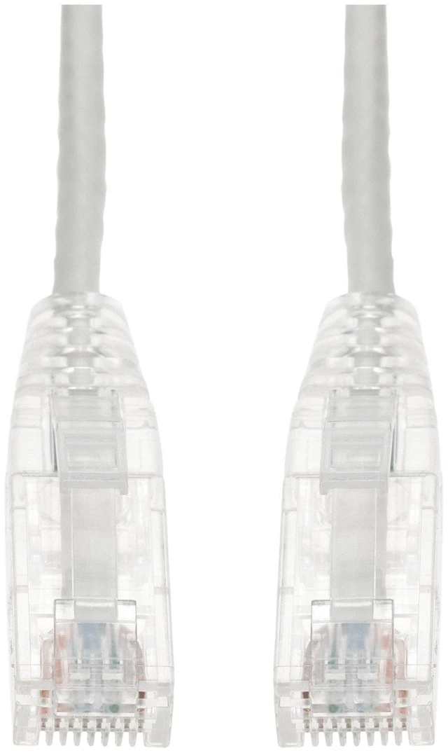 Alt view image 2 of 2 - AddOn 1ft White CAT6A Slim PVC Ethernet Cable Snagless Clear-Claw RJ-45 M/M CAT 6A
