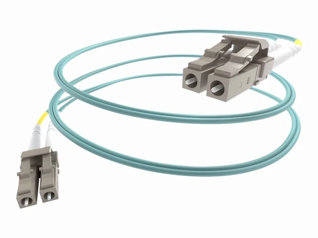 Alt view image 2 of 2 - UNC OM4 LC TO LC FIBER OPTIC CABLE, AQUA 50/125 M DUPLEX MULTIMODE FIBER DESIGNE