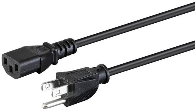 Alt view image 20 of 20 - Monoprice Power Cord - 8 Feet - Black | NEMA 5-15P to IEC-320-C13, 18AWG, 10A, SVT, 125V