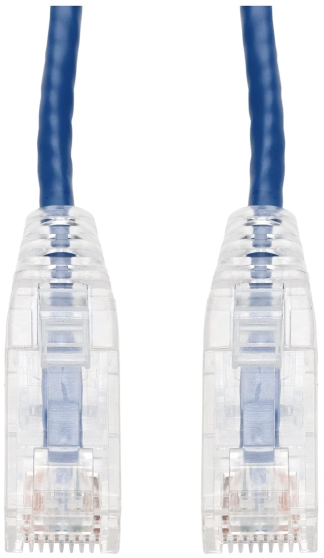 Alt view image 2 of 2 - AddOn 4ft Blue CAT6A Slim PVC Ethernet Cable Snagless Clear-Claw RJ-45 M/M CAT 6A