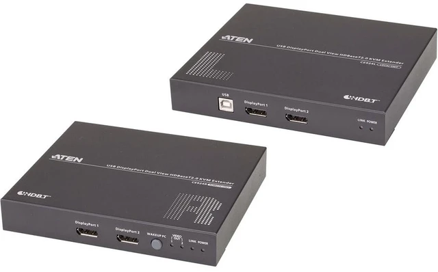 Main image of ATEN USB DisplayPort Dual View HDBaseT 2.0 KVM Extender 4K@100m for Single View