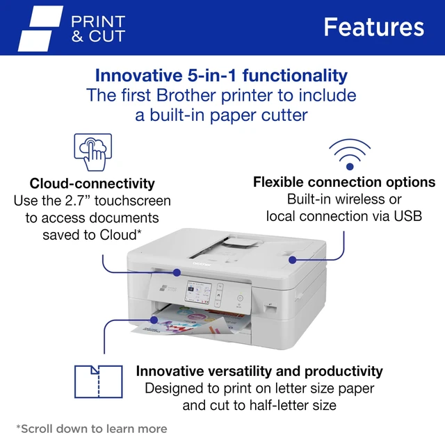 Alt view image 4 of 7 - Brother MFC-J1800DW Wireless Inkjet Multifunction Printer Color MFCJ1800DW