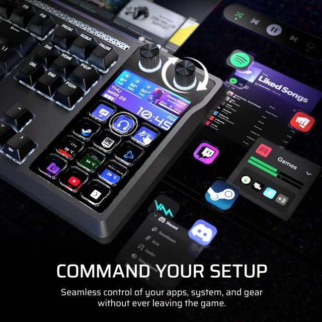 Alt view image 4 of 5 - CORSAIR GALLEON 100 SD STREAM DECK-INTEGRATED MECHANICAL KEYBOARD, TOTAL COMMAND
