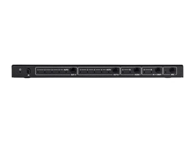 Alt view image 12 of 13 - Monoprice Blackbird 4K HDMI Matrix, 4x2, HDR, 18G, 4K@60Hz, YCbCr 4:4:4, EDID, Coaxial Audio, Powered Switch, Control Remote