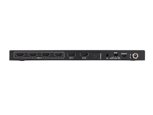 Alt view image 13 of 13 - Monoprice Blackbird 4K HDMI Matrix, 4x2, HDR, 18G, 4K@60Hz, YCbCr 4:4:4, EDID, Coaxial Audio, Powered Switch, Control Remote