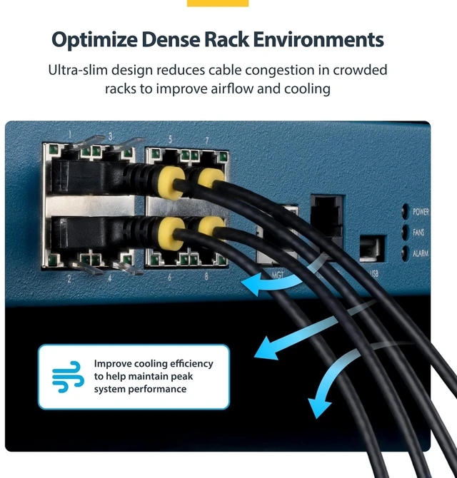 Alt view image 2 of 5 - 10-PACK OF ULTRA SLIM CAT6A CABLES IS IDEAL FOR MULTIPLE SETUPS; 10GBPS ETHERNET