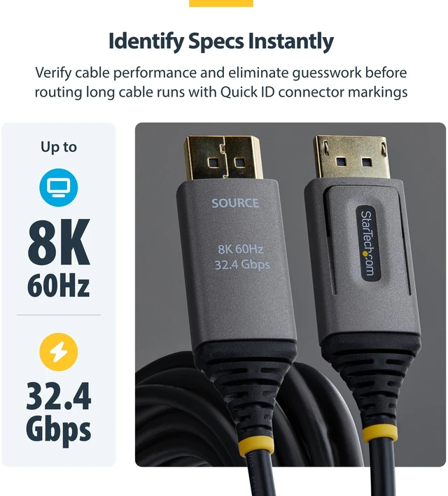 Alt view image 5 of 5 - 10M HYBRID AOC DISPLAYPORT 1.4 CABLE SUPPORTS 8K 60HZ; CMP-RATED FOR PLENUM SPAC