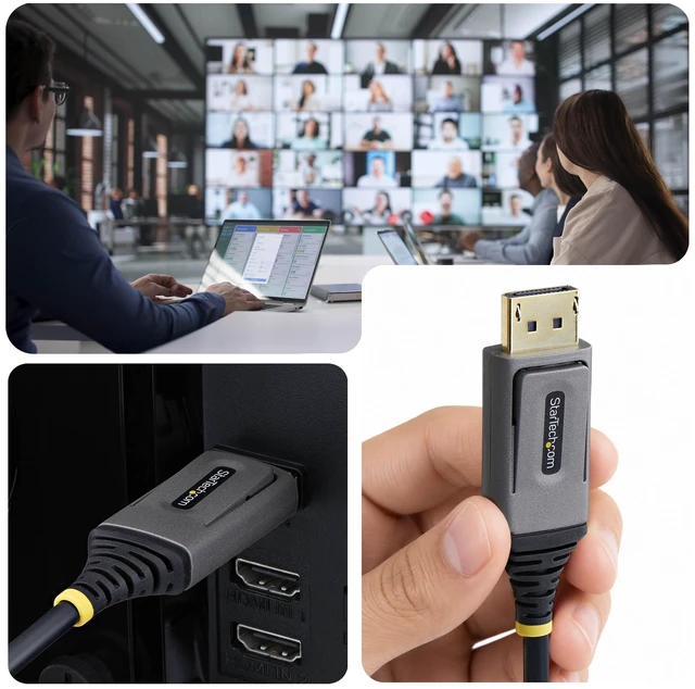 Alt view image 2 of 7 - 50M HYBRID AOC DISPLAYPORT 1.4 CABLE SUPPORTS 8K 60HZ; CMP-RATED FOR PLENUM SPAC