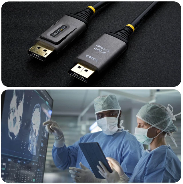 Alt view image 5 of 7 - 50M HYBRID AOC DISPLAYPORT 1.4 CABLE SUPPORTS 8K 60HZ; CMP-RATED FOR PLENUM SPAC