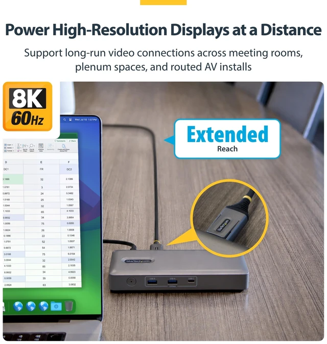 Alt view image 3 of 6 - 15M HYBRID AOC DISPLAYPORT 1.4 CABLE SUPPORTS 8K 60HZ; CMP-RATED FOR PLENUM SPAC
