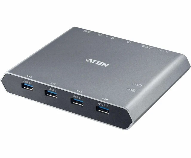 Main image of ATEN 2-Port 4K DisplayPort USB-C KVM Dock Switch with Power Pass-through