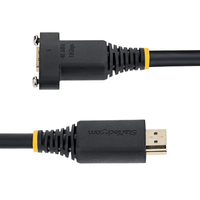 Alt view image 5 of 5 - StarTech 1m 3ft Panel Mount HDMI Cable High Speed HDMI Panel Mount Extension Cable 4K 60Hz HDMI Male to Female Adapter Cable