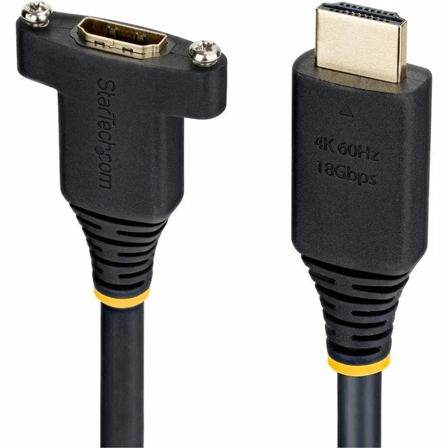Main image of StarTech 1m 3ft Panel Mount HDMI Cable High Speed HDMI Panel Mount Extension Cable 4K 60Hz HDMI Male to Female Adapter Cable
