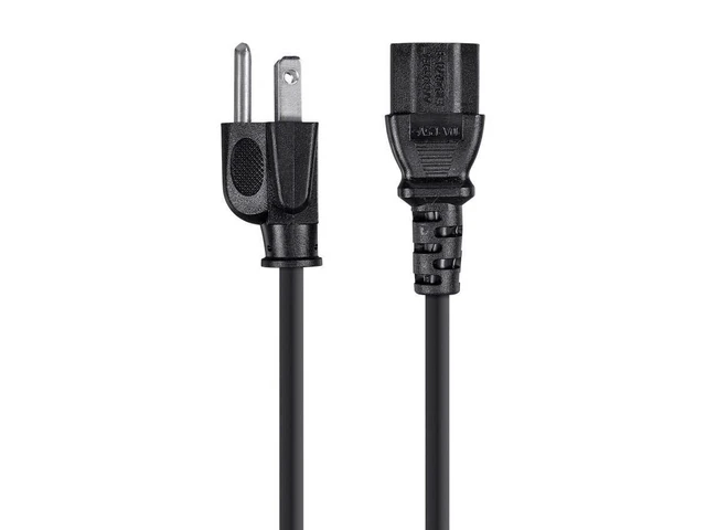 Alt view image 8 of 11 - Monoprice 3-Prong Power Cord - 1 Feet - Black (6 Pack) NEMA 5-15P to IEC 60320 C13, 18AWG, 10A, 125V, Works With Most Pcs, Monitors, Scanners, & Printers